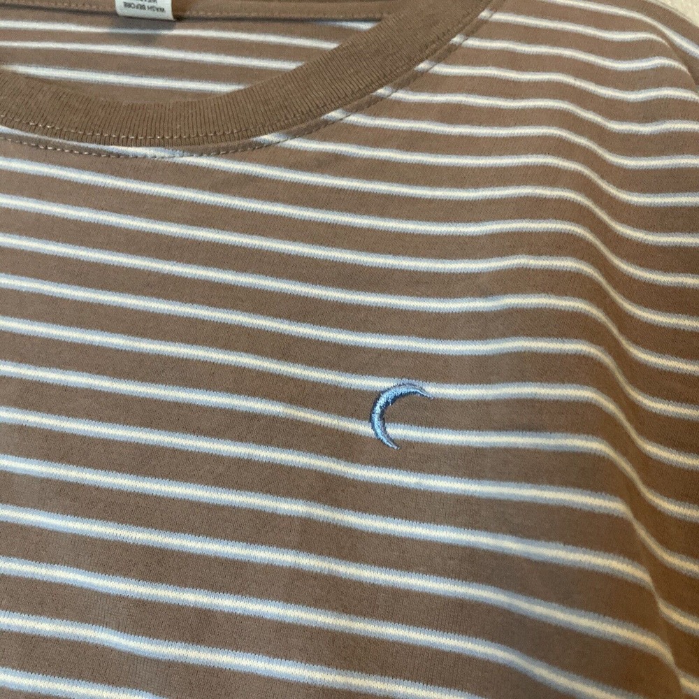 Zyia Active Sweater Womens Size Medium Brown Striped Pullover Cropped - Picture 3 of 8